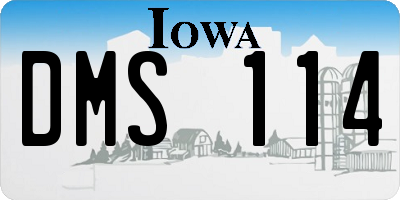 IA license plate DMS114
