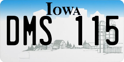 IA license plate DMS115