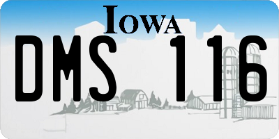 IA license plate DMS116