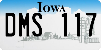 IA license plate DMS117