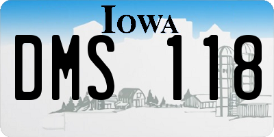 IA license plate DMS118
