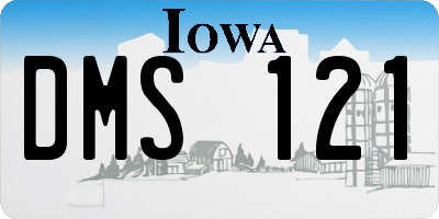 IA license plate DMS121