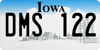 IA license plate DMS122