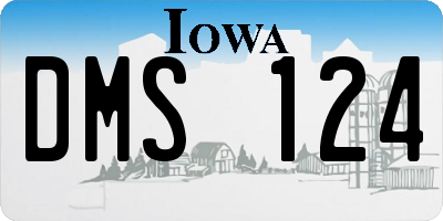 IA license plate DMS124