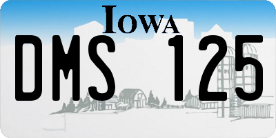 IA license plate DMS125