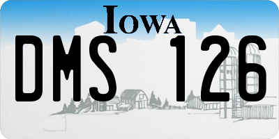 IA license plate DMS126