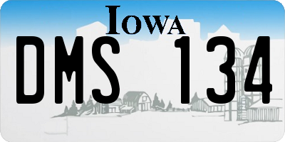 IA license plate DMS134