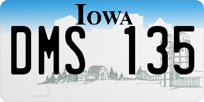 IA license plate DMS135