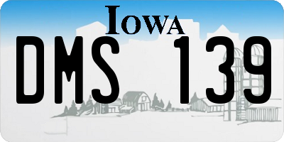 IA license plate DMS139