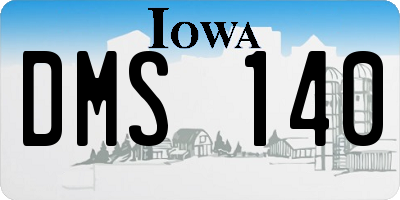IA license plate DMS140