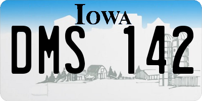 IA license plate DMS142