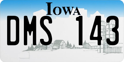 IA license plate DMS143