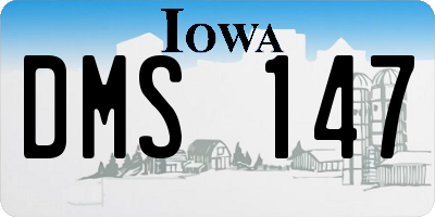 IA license plate DMS147