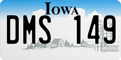 IA license plate DMS149