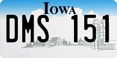 IA license plate DMS151