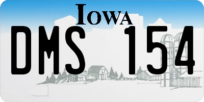 IA license plate DMS154