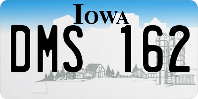 IA license plate DMS162