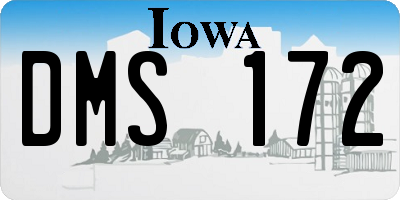 IA license plate DMS172