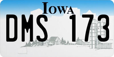 IA license plate DMS173