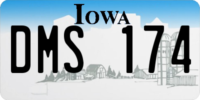 IA license plate DMS174