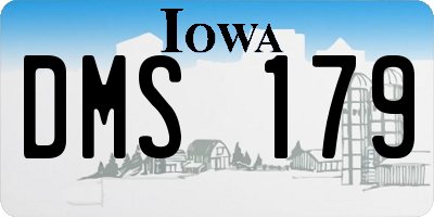 IA license plate DMS179