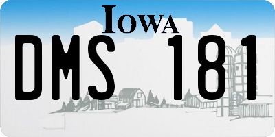 IA license plate DMS181