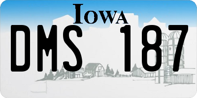 IA license plate DMS187