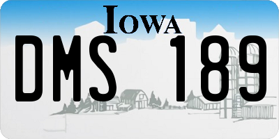 IA license plate DMS189