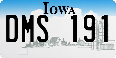 IA license plate DMS191