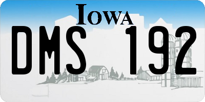IA license plate DMS192