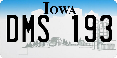 IA license plate DMS193