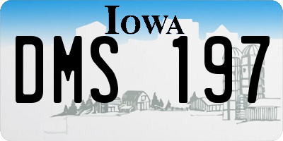 IA license plate DMS197