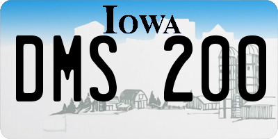 IA license plate DMS200