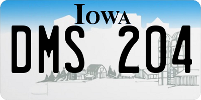 IA license plate DMS204