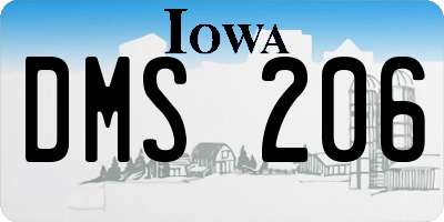 IA license plate DMS206