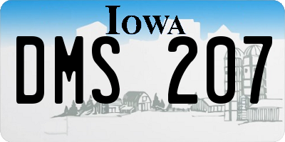 IA license plate DMS207
