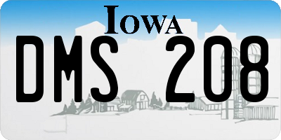 IA license plate DMS208