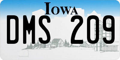 IA license plate DMS209