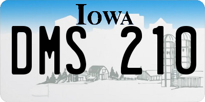 IA license plate DMS210