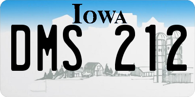 IA license plate DMS212