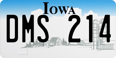 IA license plate DMS214