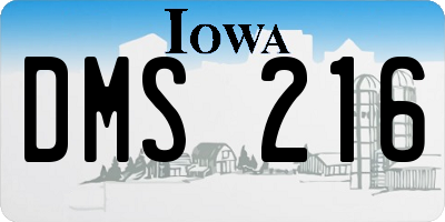 IA license plate DMS216