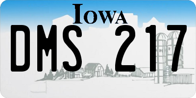 IA license plate DMS217