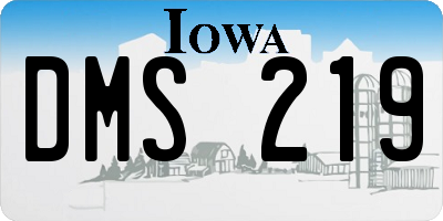 IA license plate DMS219