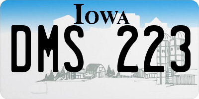 IA license plate DMS223