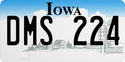 IA license plate DMS224