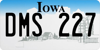 IA license plate DMS227