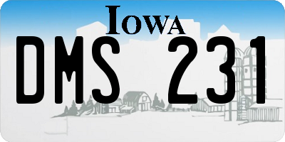 IA license plate DMS231