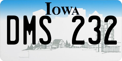 IA license plate DMS232