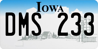 IA license plate DMS233